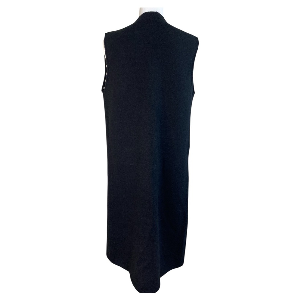 Moth (Anthropologie) Longline Open Front Sweater Vest‎ Black Size OS - Picture 3 of 7